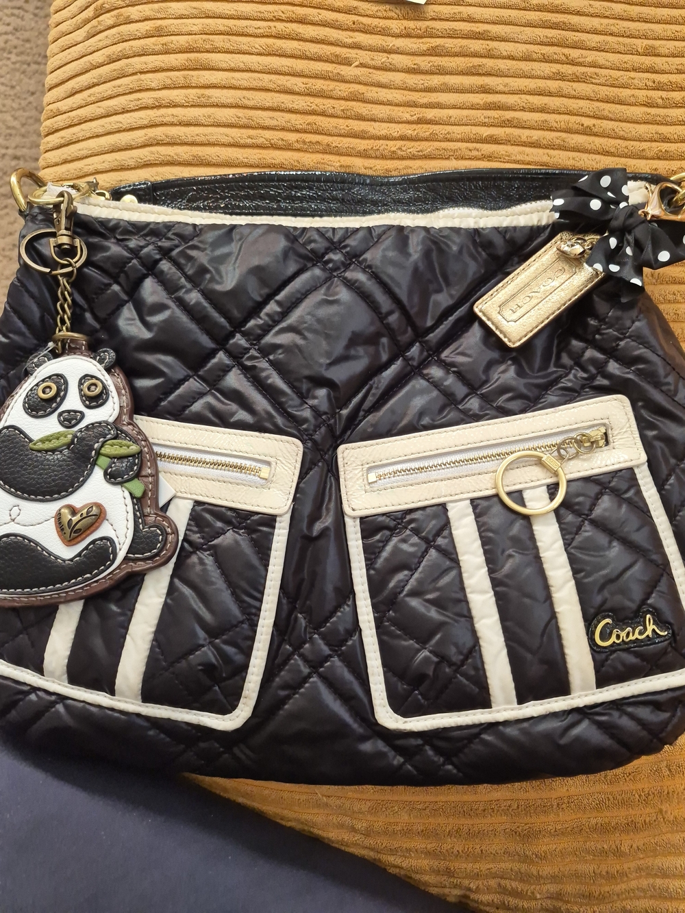 Coach Poppy Y2K Rare Ski Bunny Quilted Leather And Nylon Shoulder Bag - Picture 15 of 15